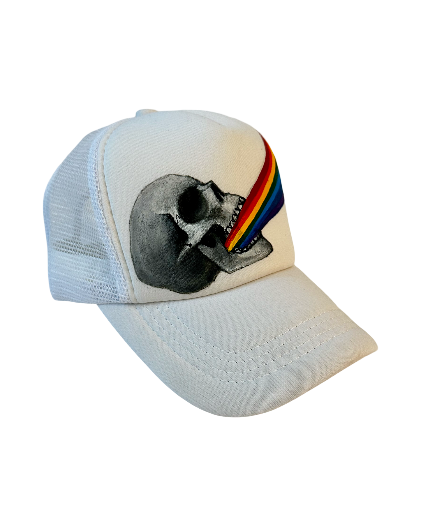 Skull Rainbow Foam Trucker Hat