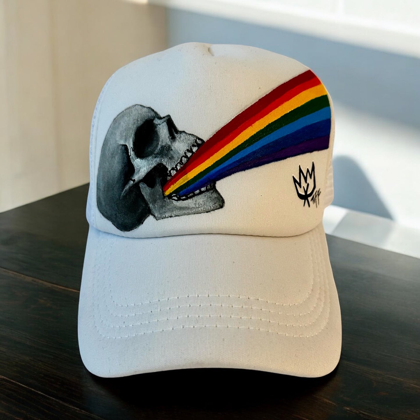 Skull Rainbow Foam Trucker Hat