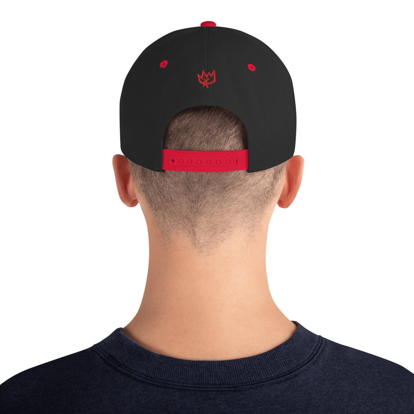 Red and Black Crown Snapback Hat