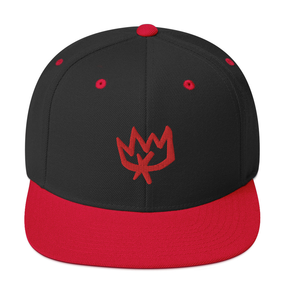 Red and Black Crown Snapback Hat