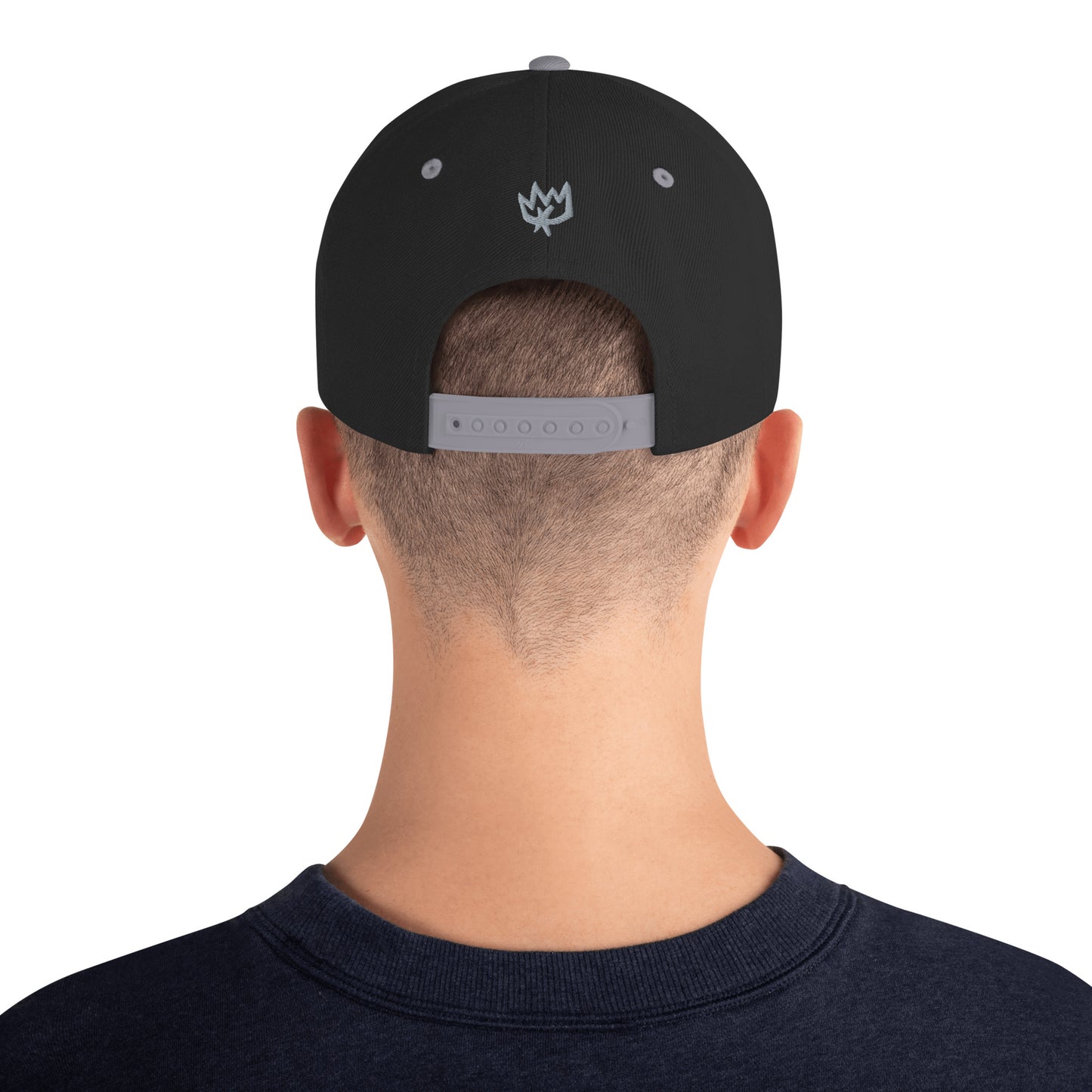 Black and Gray Crown Snapback Hat