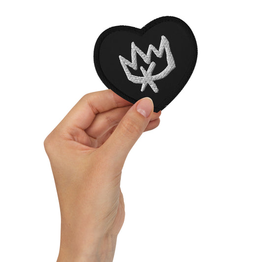 Black Heart TIFF Crown Embroidered Patch